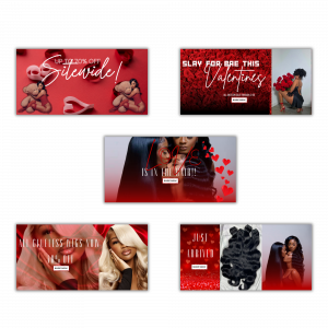 Valentine’s Hair Brand Website Banner Bundle