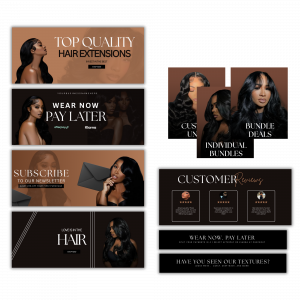 Luxury Hair Brand Website Banner Bundle